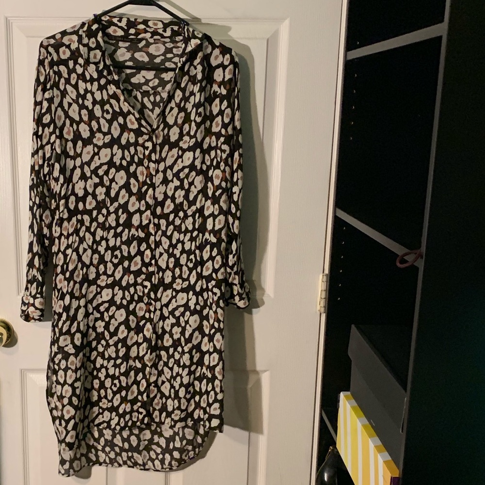 Zara Shirt Dress in Animal Print Pattern